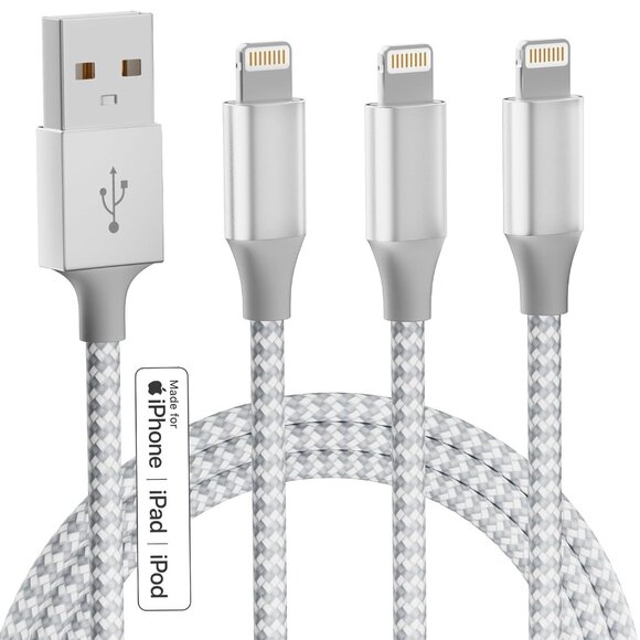 iPhone Charger 3pack 10FT Apple MFi Certified Long Lightning Cable Fast Charging - Picture 1 of 7